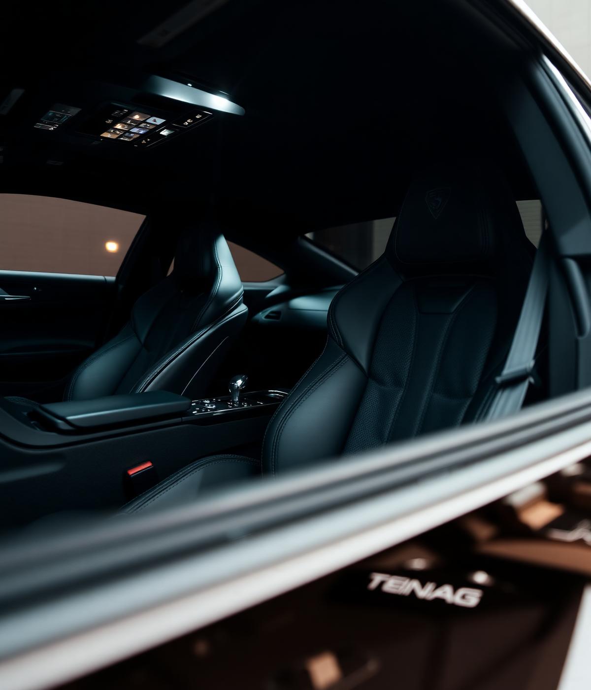 Pristine luxury car interior